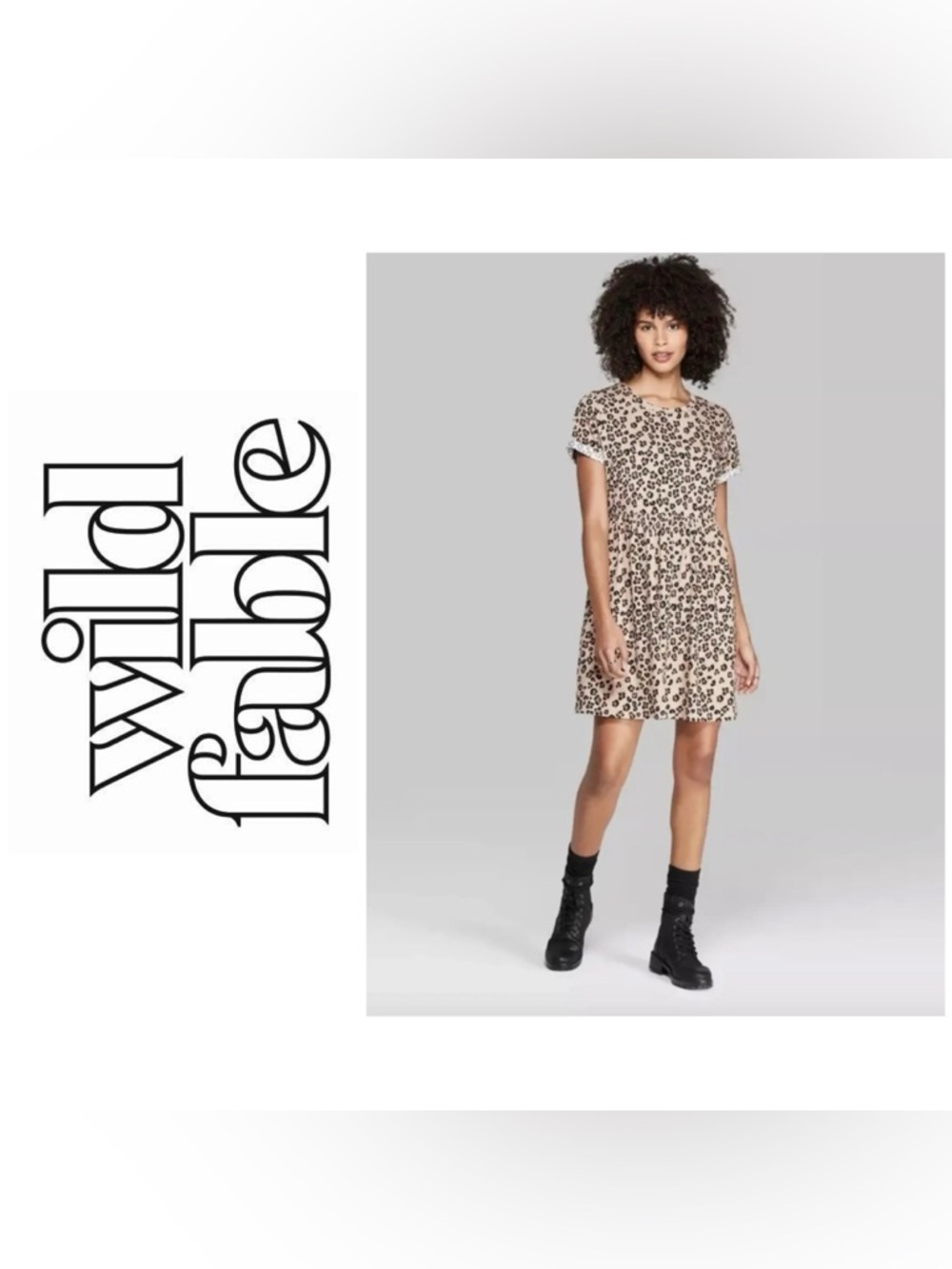 Wild Fable Leopard Print Short Sleeve Dress